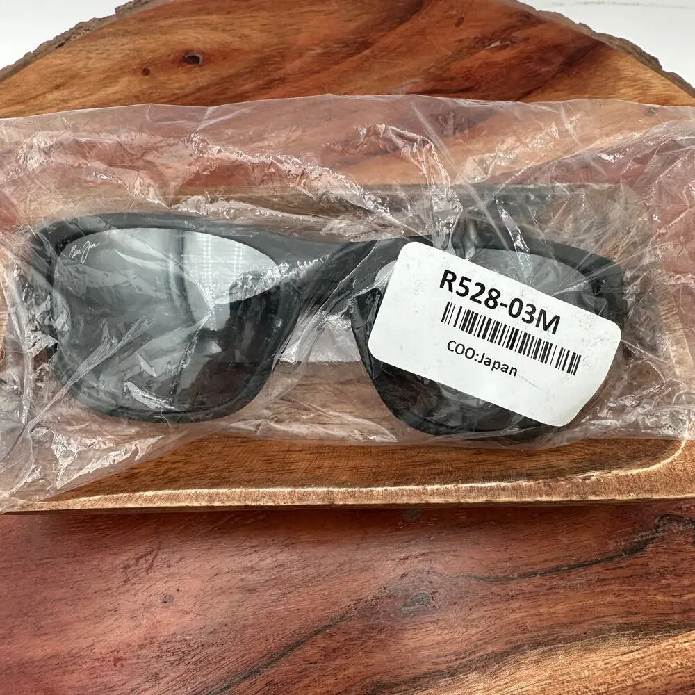 NWOB Maui Jim Polarized Sunglasses South Swell Matte Black MJ755 2M Made Italy - Picture 7 of 8